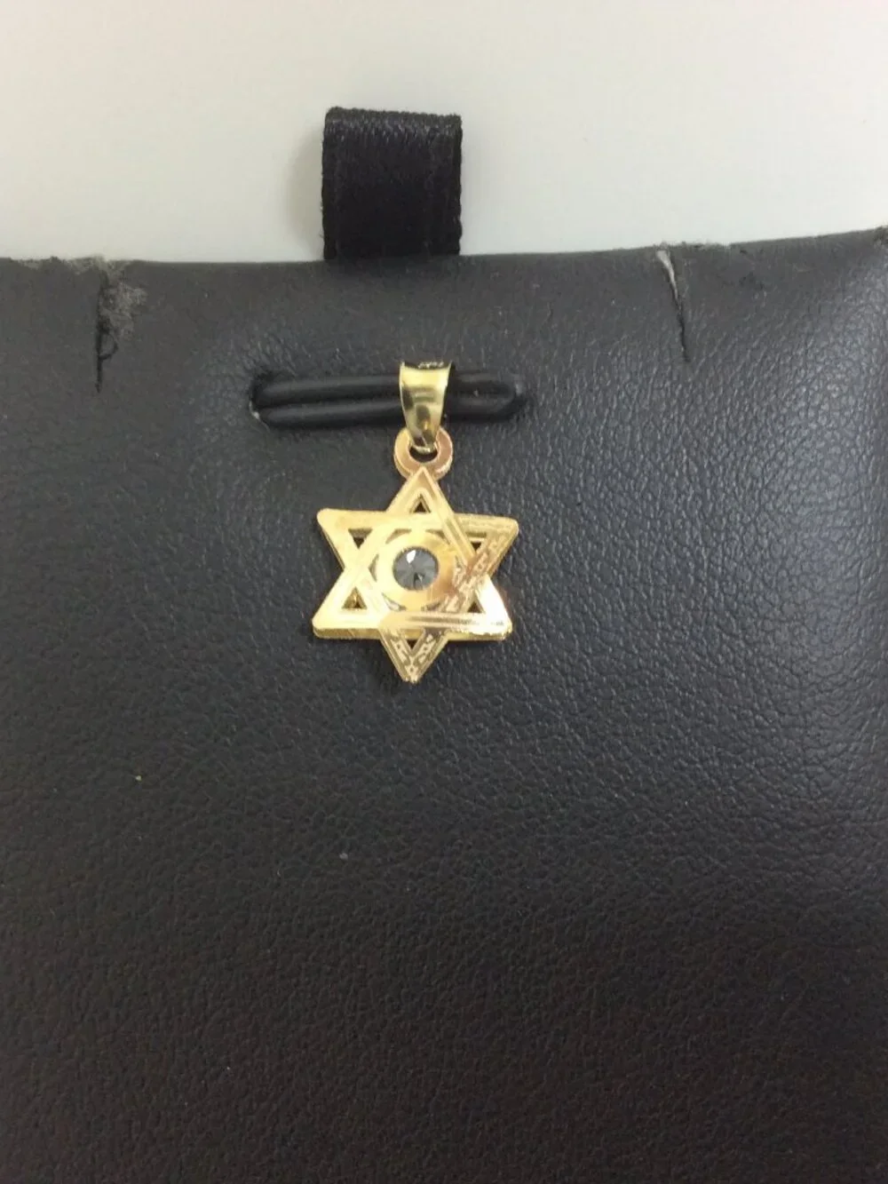 Mens Ladies 10k Yellow Real Gold Star of David CZ Charm Pendant .50gr